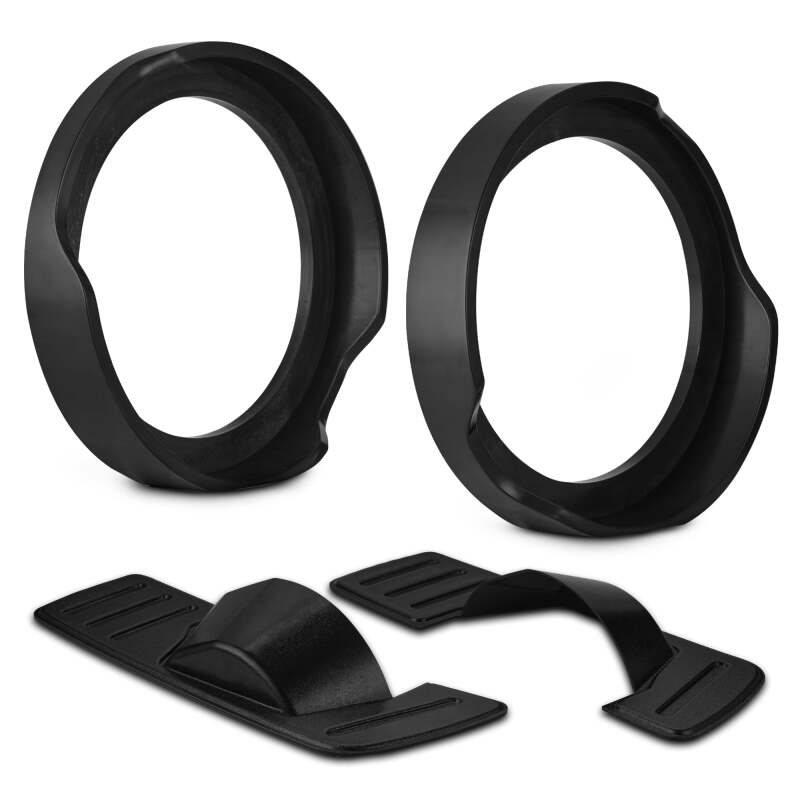 DS18 14-23 Harley-Davidson Saddle Bag Mid Bass Adapter Ring Top Cover to Seal Bags 1x10in ABS Black - RY-HD10SBMBKIT.1423 - front view