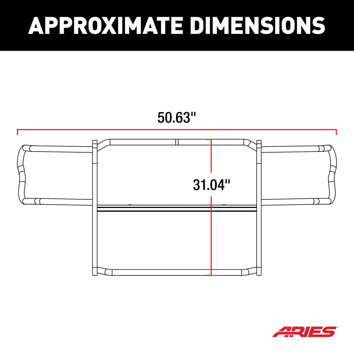 ARIES 1053 1-1/2-Inch Black Steel Grille Guard, No-Drill, Select Jeep Wrangler JL