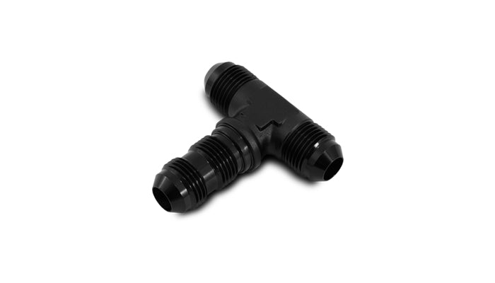 Vibrant -3AN Bulkhead Adapter Tee Fitting - Anodized Black Only - 10616