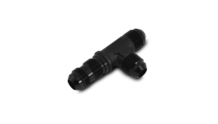Vibrant -8AN Bulkhead Adapter Tee on Run Fittings - Anodized Black Only - 10627