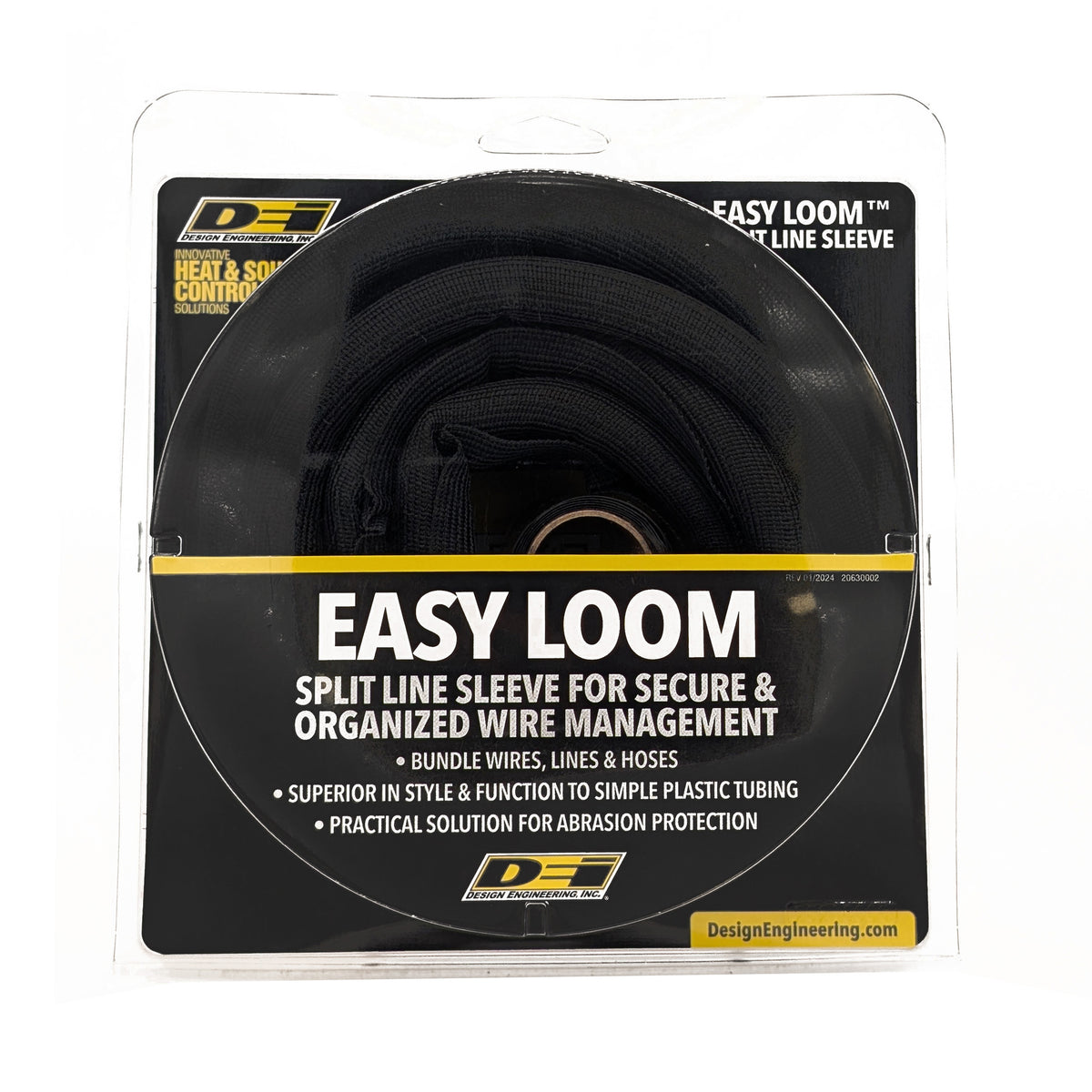 DEI Split Wire Sleeve Easy Loom 16mm-5/8in x 12 Black - 10654 by DEI - front view