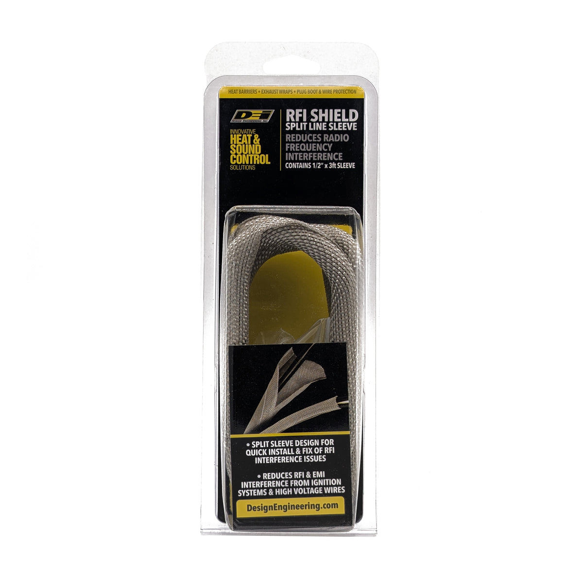 DEI RFI Shield Split Sleeve - 1/2in x 3ft - 10681 by DEI - front view
