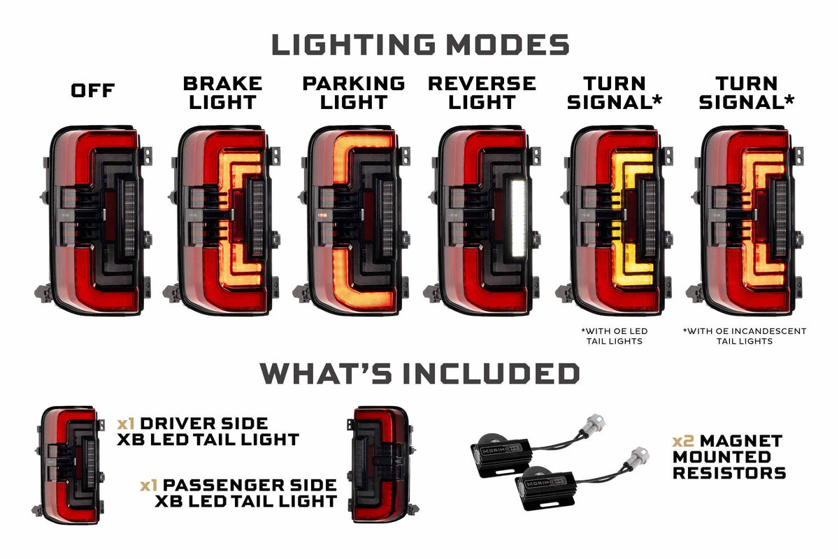 Morimoto - XB LED Tail Lights: Ford Bronco (2021+) (Red / Set) - LF751