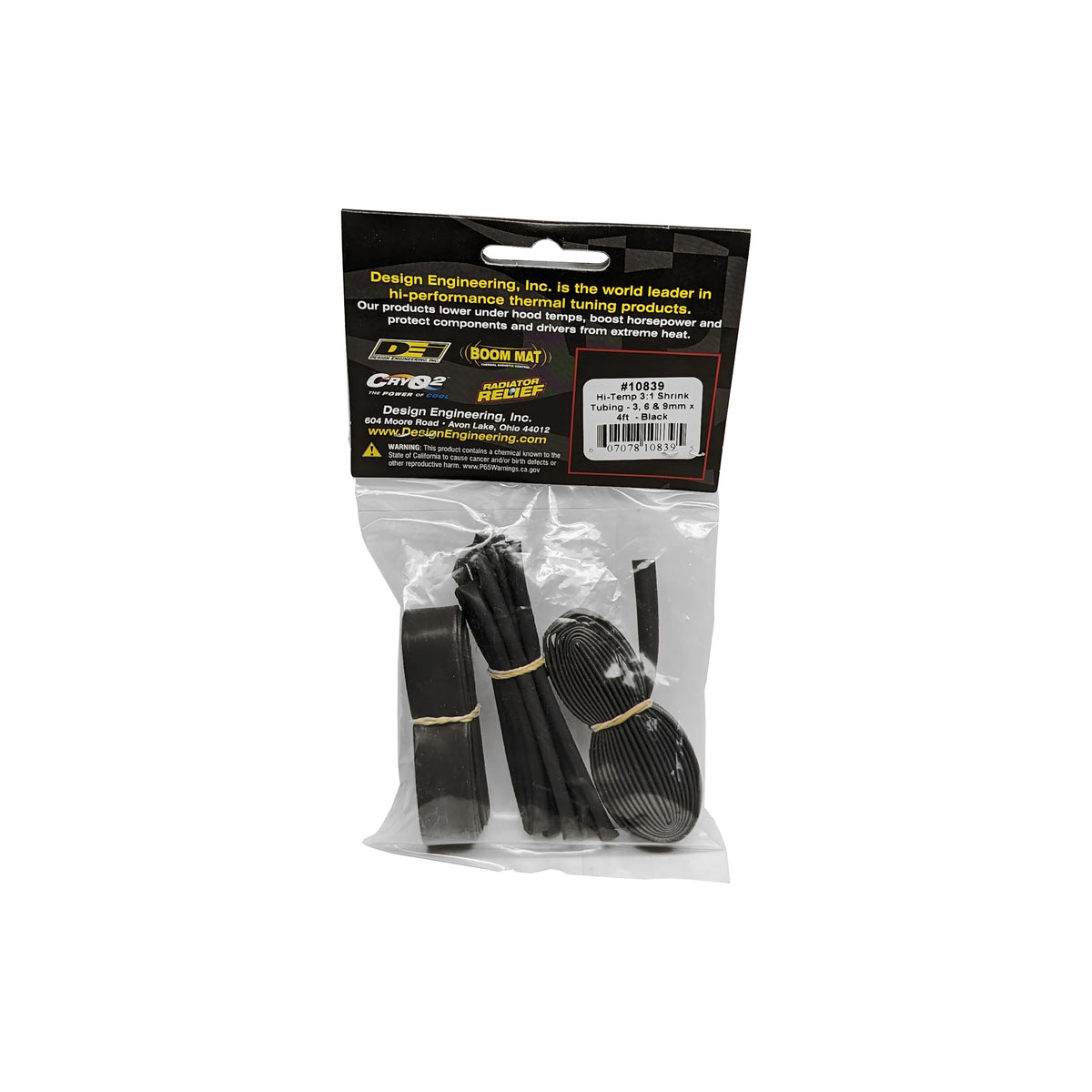 DEI Hi-Temp Shrink Tube Kit - 3/6/9mm x 4ft - Black - 10839 by DEI - front view