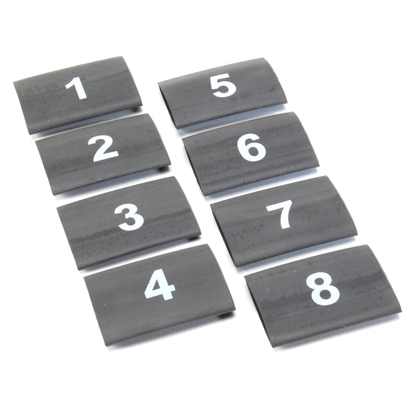 DEI Wire Markers 8pc Set Numbered 1-8 - Black - 10849 by DEI - front view