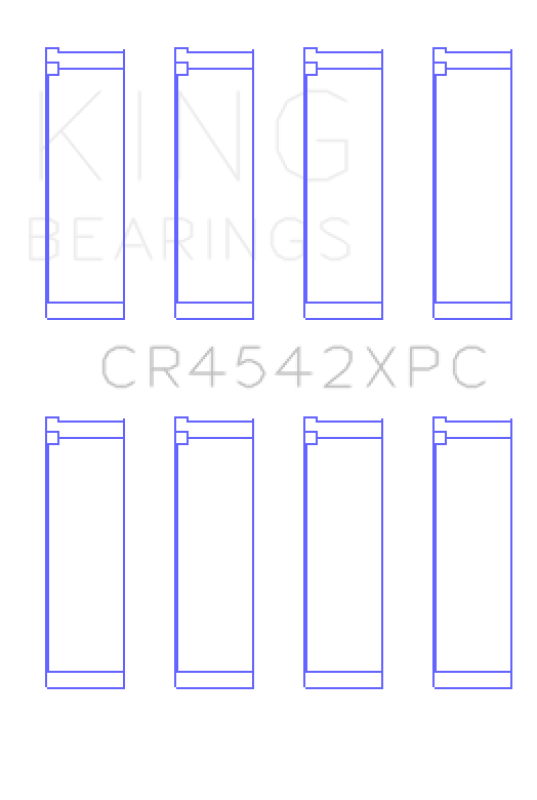 King Honda K20 (Size 0.25mm) Performance Coated Main Bearing Set - CR4542XPC0.25