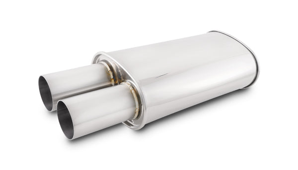 Vibrant Streetpower Oval Muffler w/3.00in Round Straight Cut Tip (2.50in Inlet) - 1094