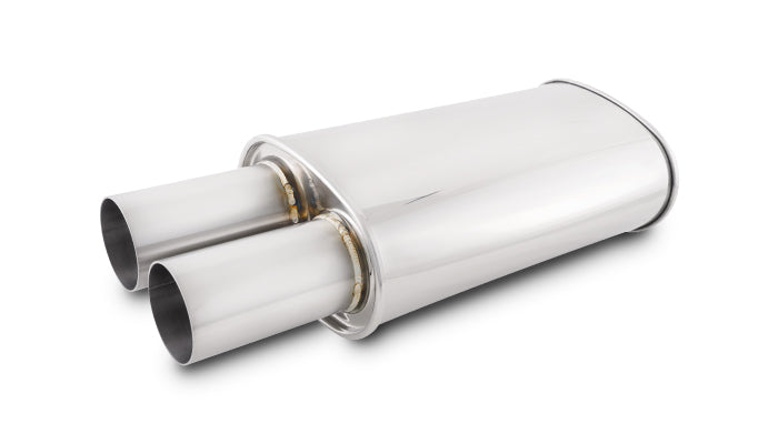Vibrant Streetpower Oval Muffler w/3.00in Round Straight Cut Tip (3.00in Inlet) - 1095