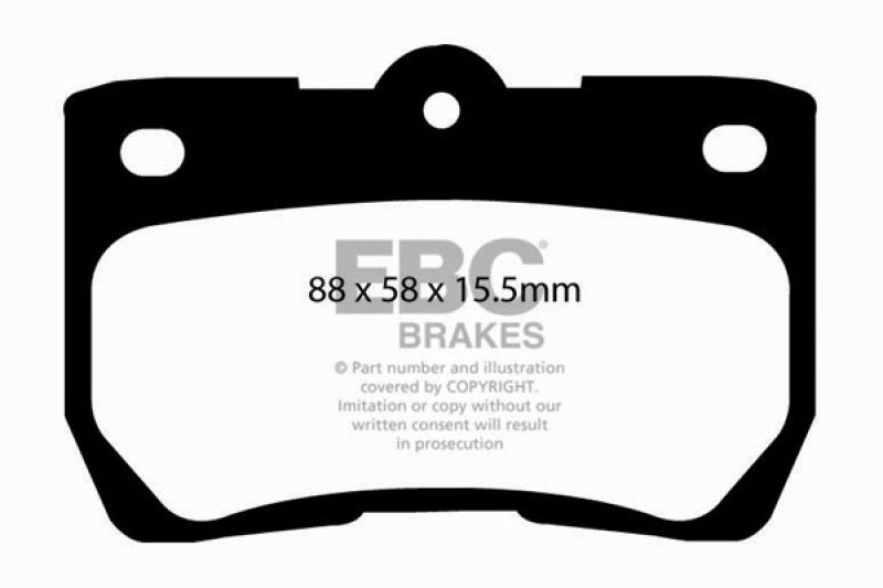 EBC 06-07 Lexus GS300 3.0 Ultimax2 Rear Brake Pads - UD1113 for 2006-2018 Lexus IS - front view