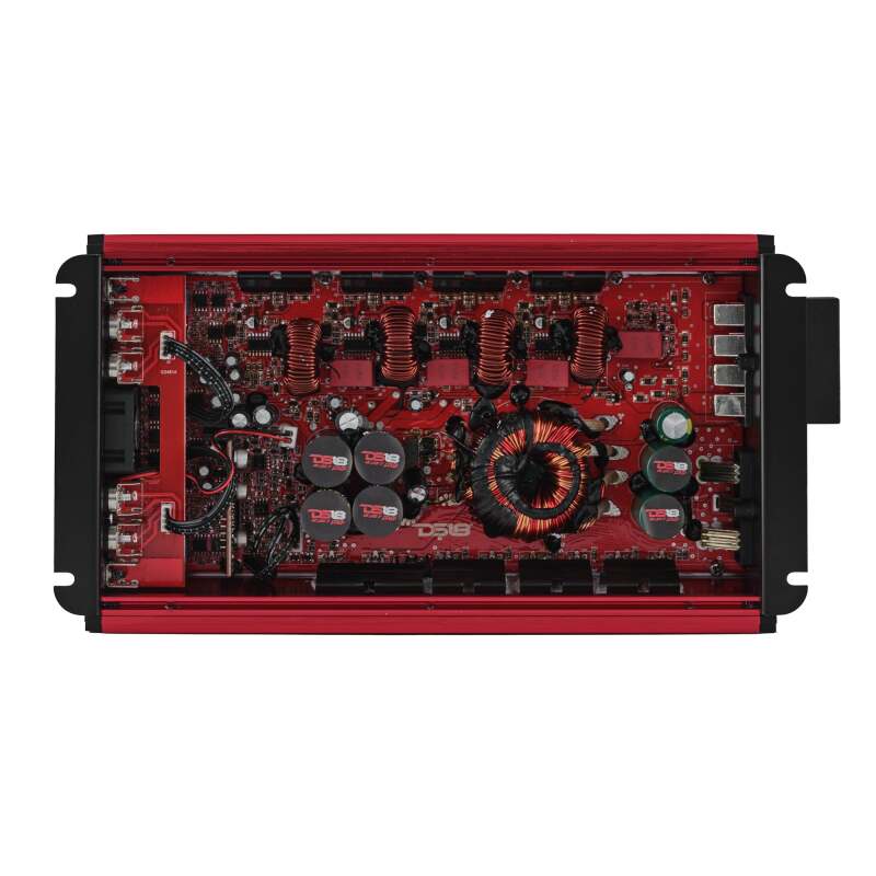 DS18 4-Channel Class-D Amp Stereo Full-Range 4 x 250 W RMS at4 ohm- Red - FRP-2.4K4/RD - angle view