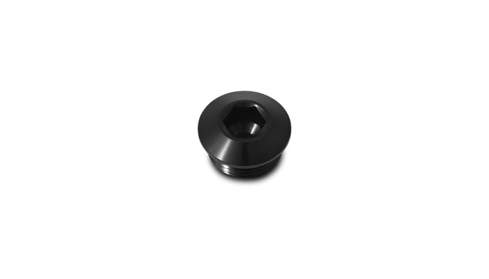 Vibrant Aluminum -10AN ORB Slimline Port Plug w/O-Ring - Anodized Black - 10994