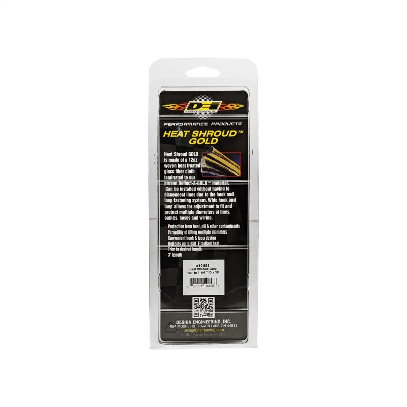 DEI Heat Shroud 1/2in to 1-1/4in I.D. x 3ft - Gold - 10458