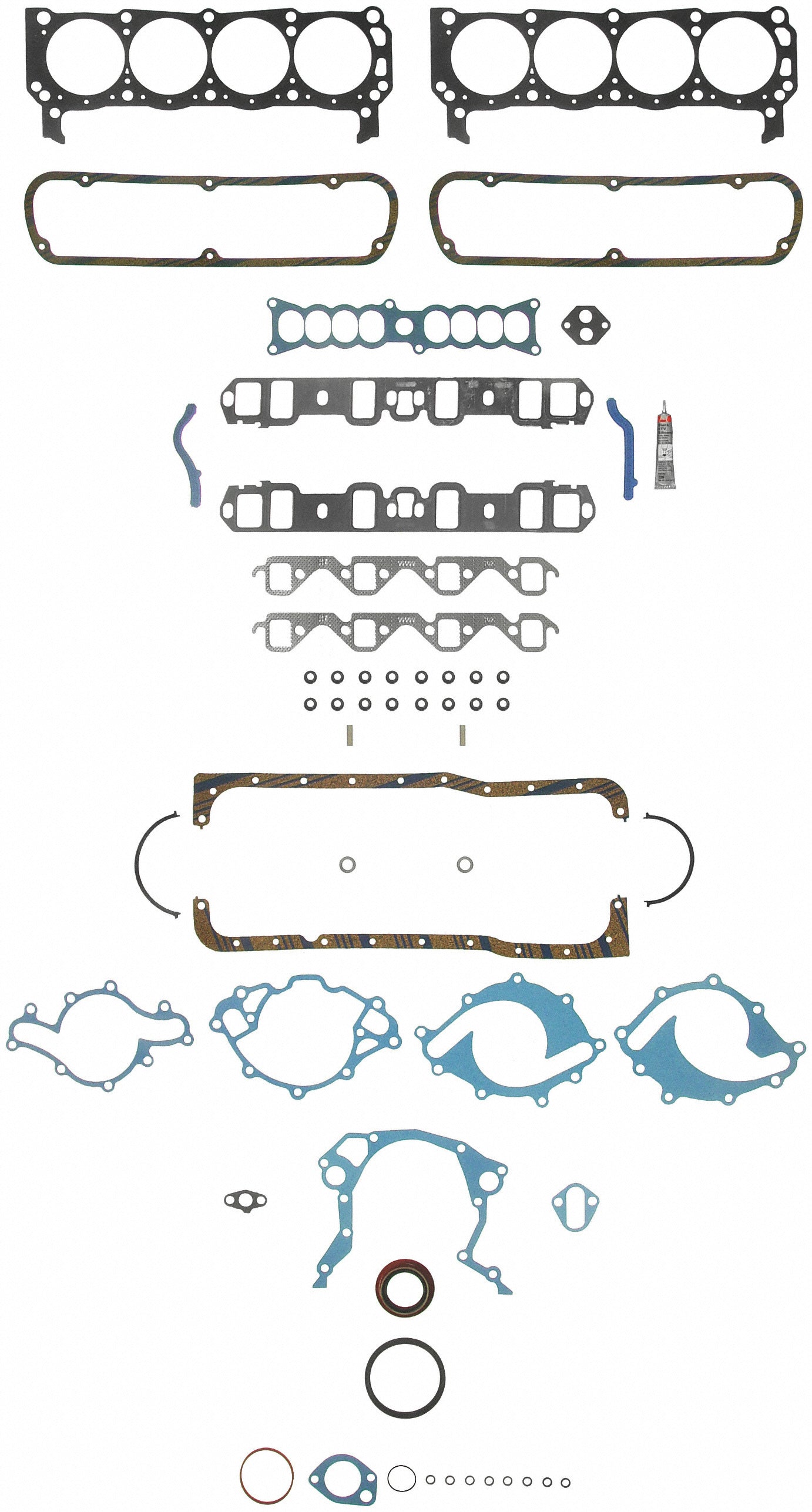 Fel-Pro Ford Mustang 260-1558 Engine Gasket Set - 2601558 for 1991-1995 Ford Mustang - front view