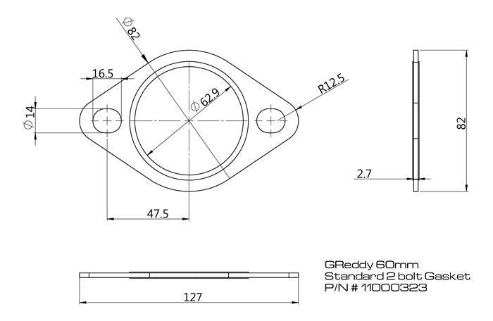 GReddy - Replacement Exhaust Gaskets for GReddy Exhausts - Oval, 2-bolt - 11000323