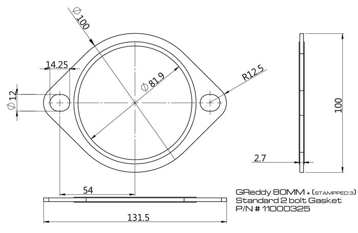 GReddy - Replacement Exhaust Gaskets for GReddy Exhausts - Oval, 2-bolt - 11000305