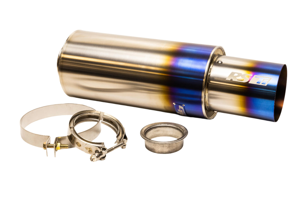 GReddy - Universal RS-Ti Round Titanium Muffler(s) and Tip with V-Band - 11002525