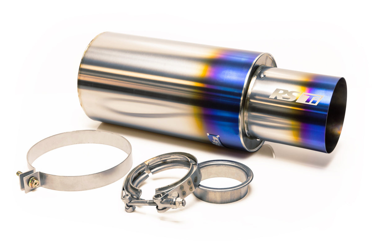 GReddy - Universal RS-Ti Round Titanium Muffler(s) and Tip with V-Band - 11002525