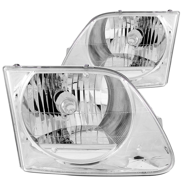 ANZO 1997-2003 Ford F-150 Crystal Headlights Chrome - 111030 for 1997-2004 Ford F 150 - front view