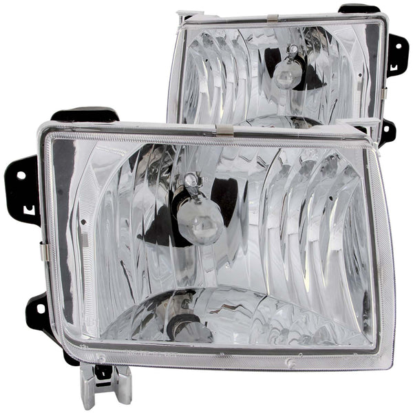 ANZO 1998-2000 Nissan Frontier Crystal Headlights Chrome - 111049 for 1998-2000 Nissan Frontier - front view