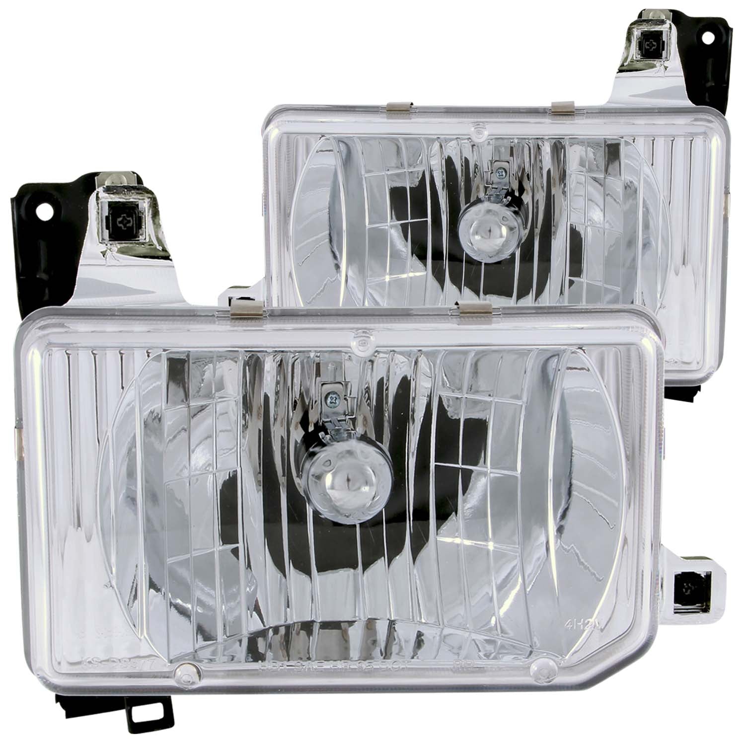 ANZO 1988-1989 Nissan Hardbody Crystal Headlights Chrome - 111050 for 1987-1995 Nissan Pathfinder - front view