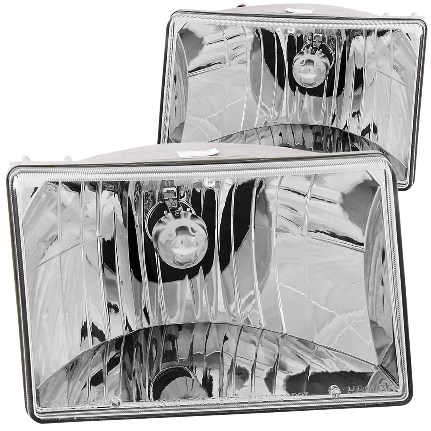 ANZO 1993-1998 Jeep Grand Cherokee Crystal Headlights Chrome - 111066 for 1993-1998 Jeep Grand Cherokee - front view
