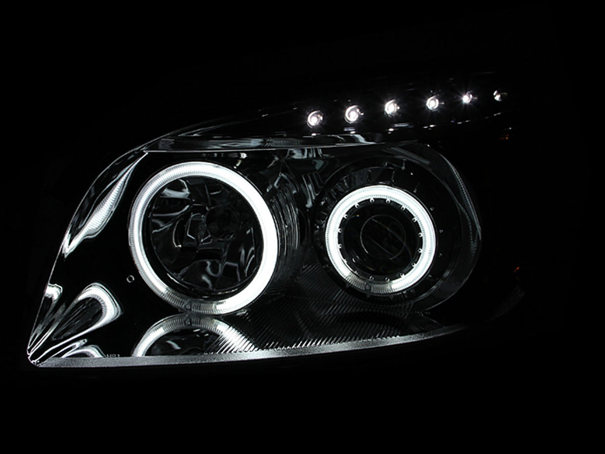 ANZO 2006-2008 Toyota Rav4 Projector Headlights w/ Halo Black - 111120