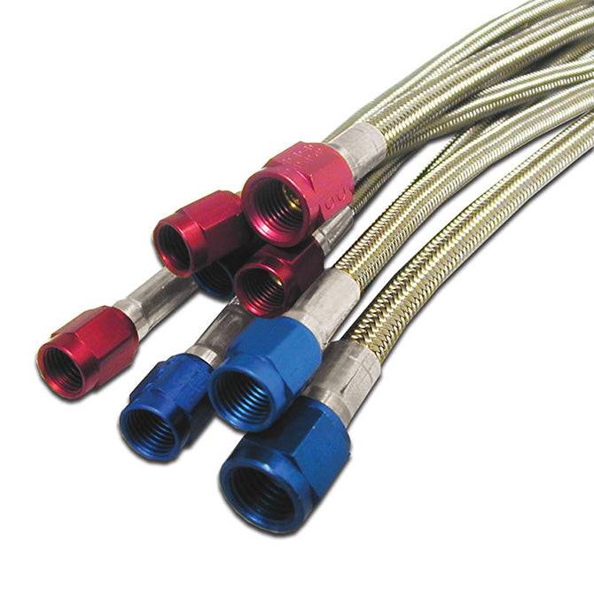 Nitrous Express 4AN 12in Stainless Steel Braided Hose - Red - 11113