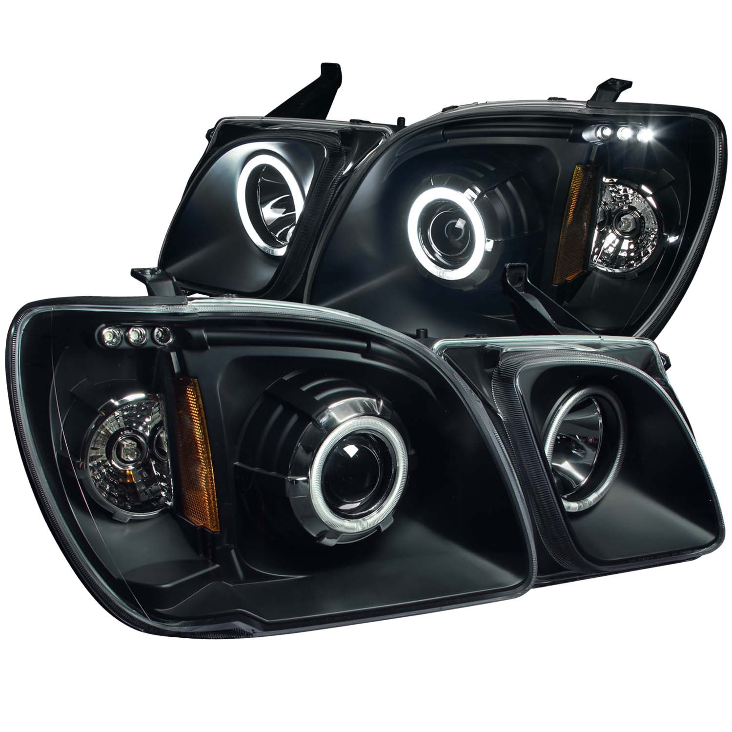 ANZO 1998-2007 Lexus Lx470 Projector Headlights w/ Halo Black (CCFL) - 111170 for 1998-2007 Lexus LX - front view