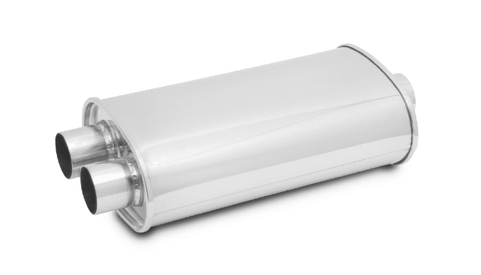 Vibrant StreetPower Oval Muff 5in x 9in x 15in long body 3in in I.D. x dual 2.5in out Center-Dual - 1111