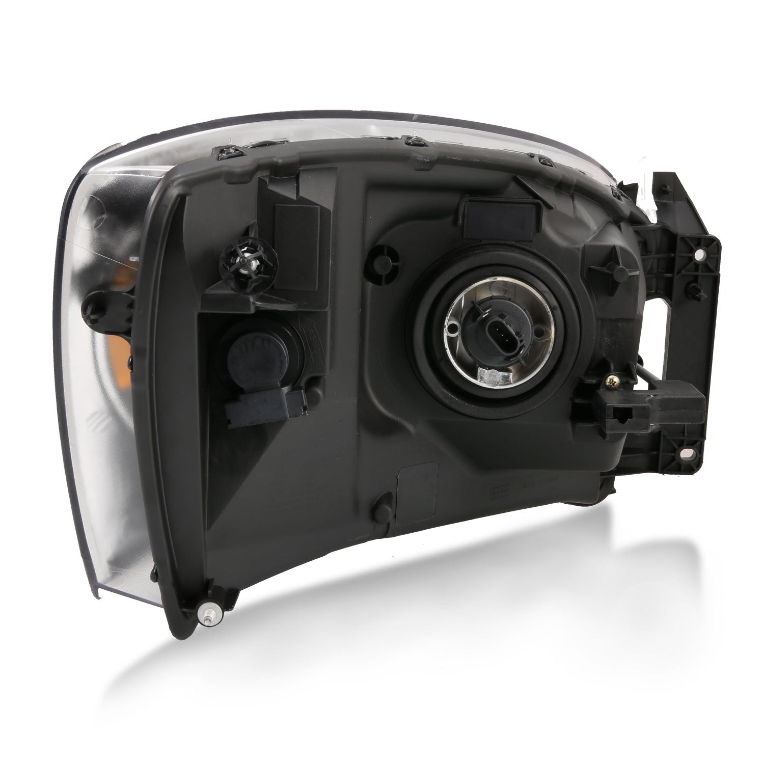 ANZO 2006-2009 Dodge Ram 1500 Crystal Headlight  Black Amber - 111427 for 2006-2009 Dodge Ram 1500 - front view
