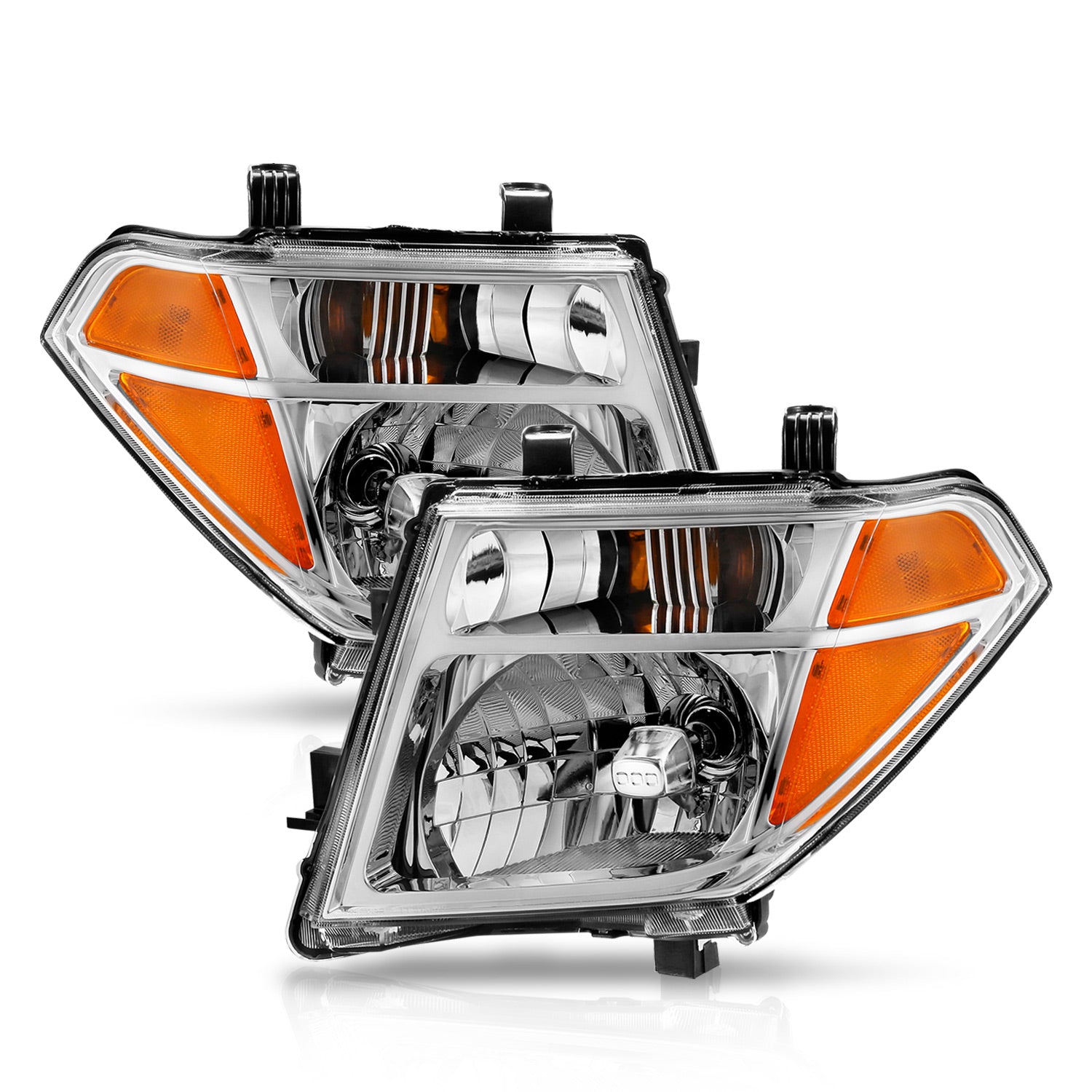 ANZO 2005-2008 Nissan Pathfinder Crystal Headlight Chrome Amber (OE Replacement) - 111463 for 2005-2008 Nissan Frontier - fro