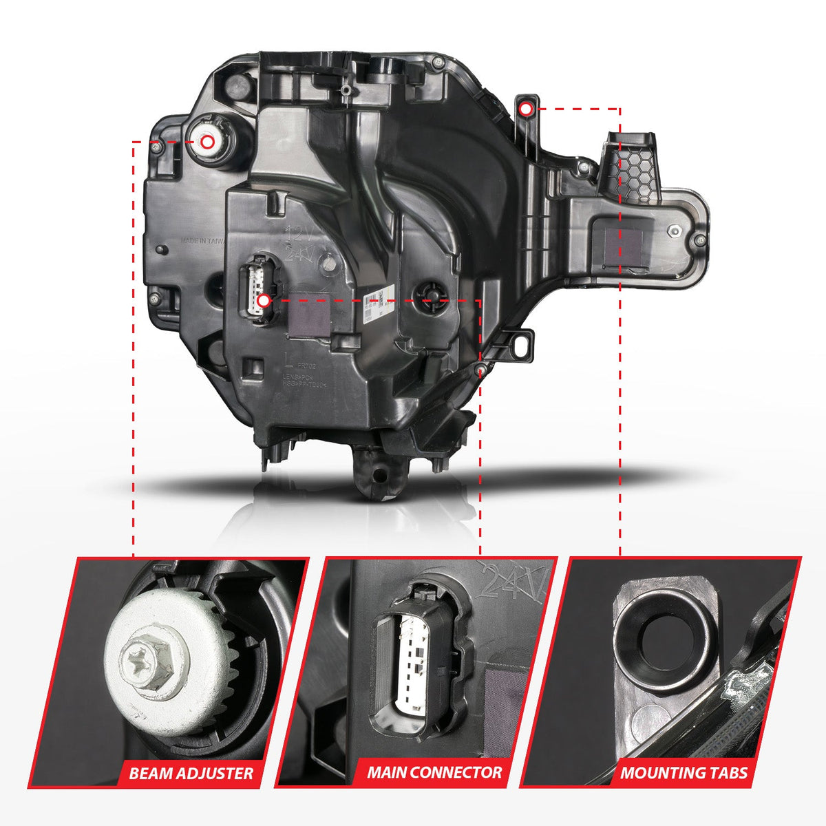 FORD BRONCO 21-26 Z-SERIES FULL LED PROJECTOR HEADLIGHTS BLACK W/ DRL SWITCH, INITIATION & SEQUENTIAL