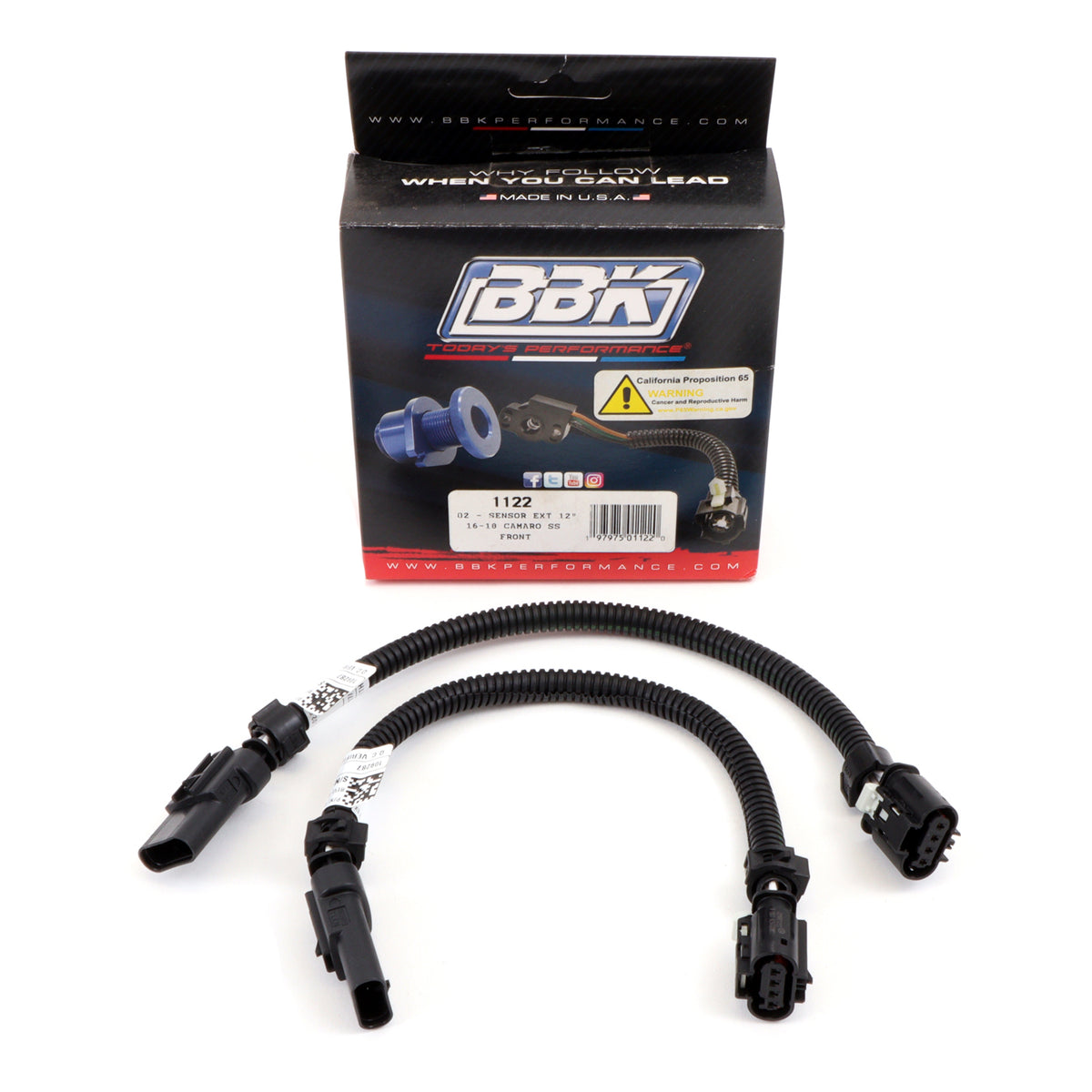 BBK 16-20 GM Camaro 6.2L SS Manual Trans O2 Sensor Wire Harness Extensions (Front) - 1122