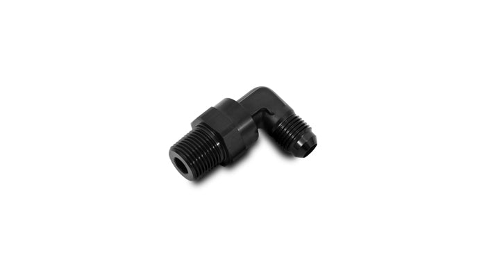 Vibrant -8AN to 1/4in NPT Male Swivel 90 Degree Adapter Fitting - 11356