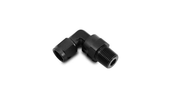 Vibrant -8AN to 1/2in NPT Female Swivel 90 Degree Adapter Fitting - 11388