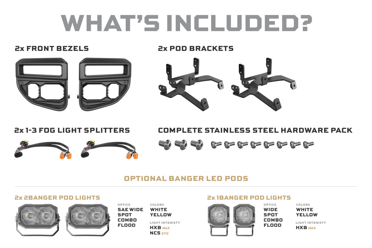 Morimoto - Banger Fog Brackets: 20-22 Super Duty OE LED (Set) - BAF256