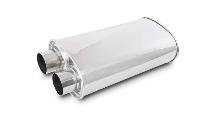 Vibrant Streetpower Oval Muffler 2.50in Inlet/Outlet (Same side) - 1159