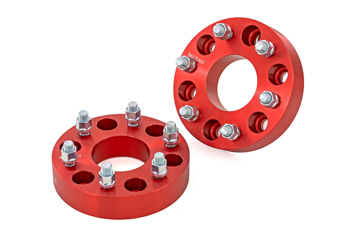 Rough Country - 1.5 Inch Wheel Spacers - 6x5.5 - Red - Chevy/GMC 1500 Truck & SUV - 1160RED