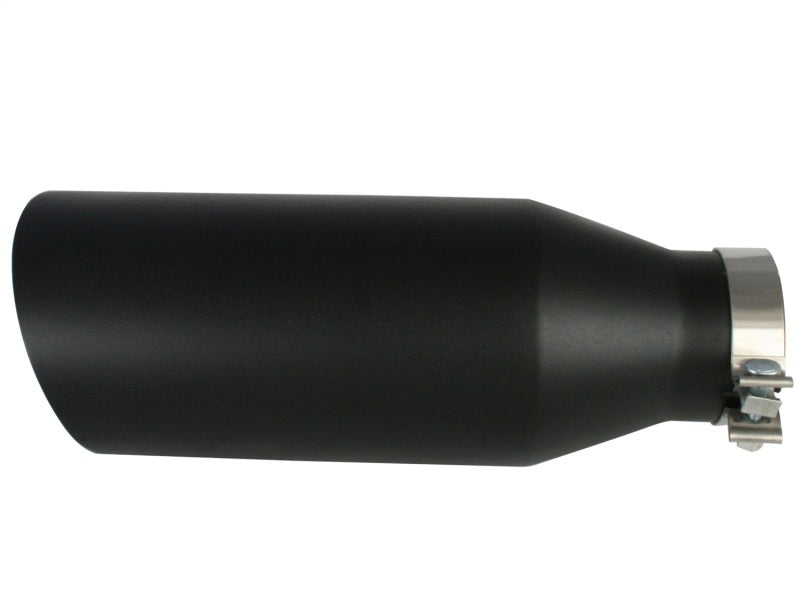 aFe MACHForce XP Exhausts Tips SS-304 EXH Tip 4In x 7Out x 18L Bolt-On (blk) - 49-92023-B