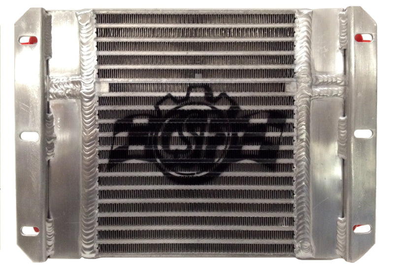 CSF Dual Fluid Bar &amp; Plate HD Oil Cooler w/9in SPAL Fan (1/3 &amp; 2/3 Partition) - 13.8in L x 10in H