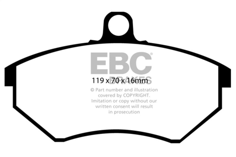 EBC 94 Volkswagen Cabriolet 1.8 Redstuff Front Brake Pads - DP3841C
