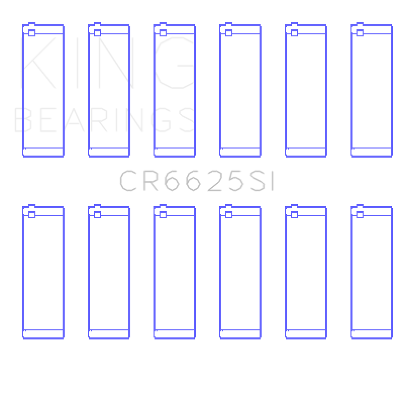 King Engine Bearings ChevrolET 262 (Size +0.50mm) Connecting Rod Bearing Set - CR6625SI0.5