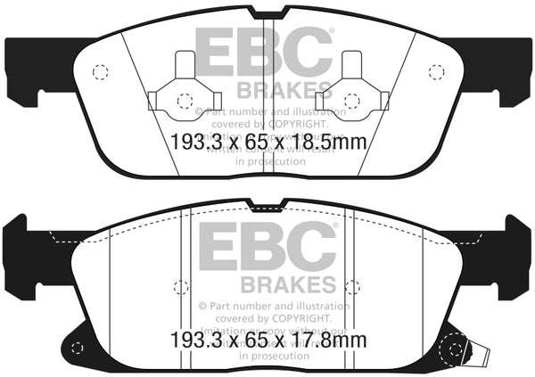 EBC 2016+ Lincoln Continental (10th Gen) 2.7L Twin Turbo Redstuff Front Brake Pads - DP33072C for 2017-2020 Lincoln Continent