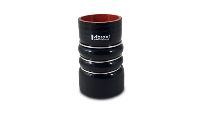 Vibrant 4 Ply Aramid Reinf Silicone Hump Hose conn 3in ID x 6in long 3 reinforcement ring MATTE BLK - 11820