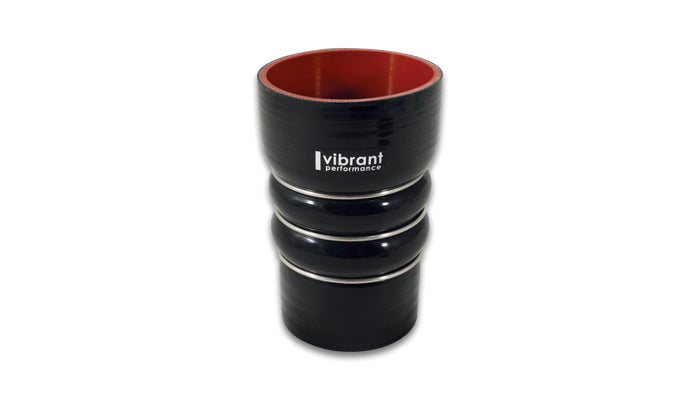 Vibrant Silicone Coupling 4 Ply Aramid CAC Hose 3in x 2.5in Inlet/Outlet - Black - 11861