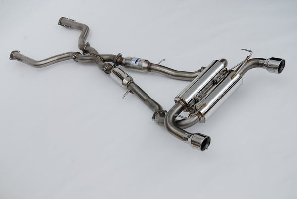 Invidia 2022+ Nissan Z 70mm Gemini Cat Back Exhaust - Rolled SS Tips - HS22N4Z7GM1RSL for 2023-2025 Nissan Z - front view