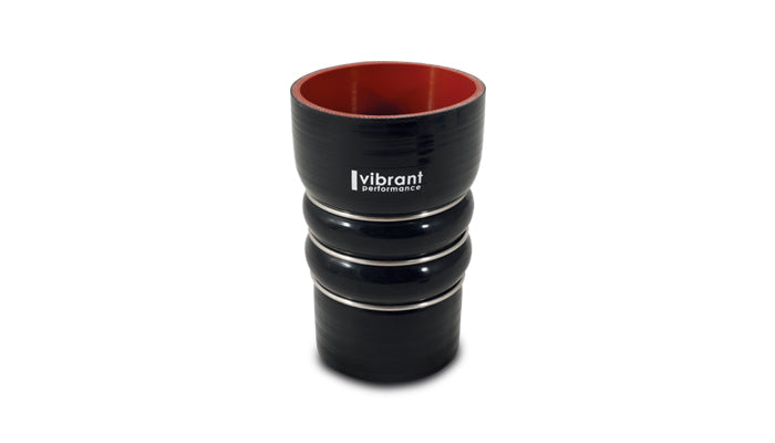 Vibrant Silicone Coupling 4 Ply Aramid CAC Transition Hose 3.25in x 3in Inlet/Outlet - Black - 11864