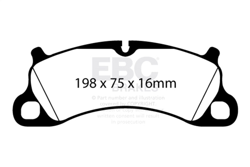 EBC 12-15 Porsche 911 (991) (Cast Iron Rotor only) 3.8 Carrera S Yellowstuff Front Brake Pads - DP42144R