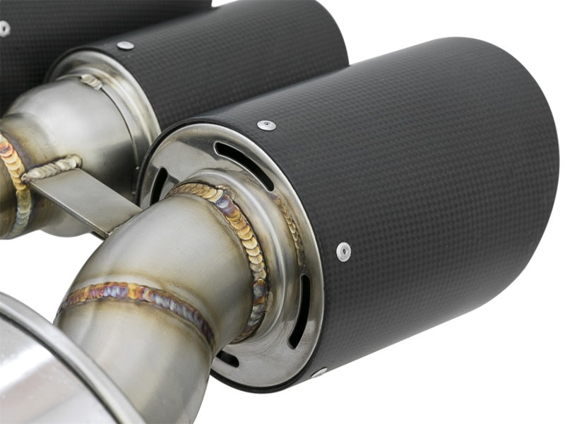 aFe POWER Takeda 2-1/2in to 2-1/4in 304SS Catback Dual-Exit Exhaust 17+ Honda Civic Type R w/CF Tips - 49-36616-C