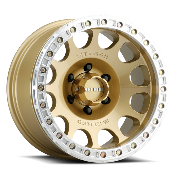 Method MR105 Beadlock 17x9 -38mm Offset 6x5.5 3.50in BS 108mm CB - Gold Wheel - MR10579060138B by Method Wheels